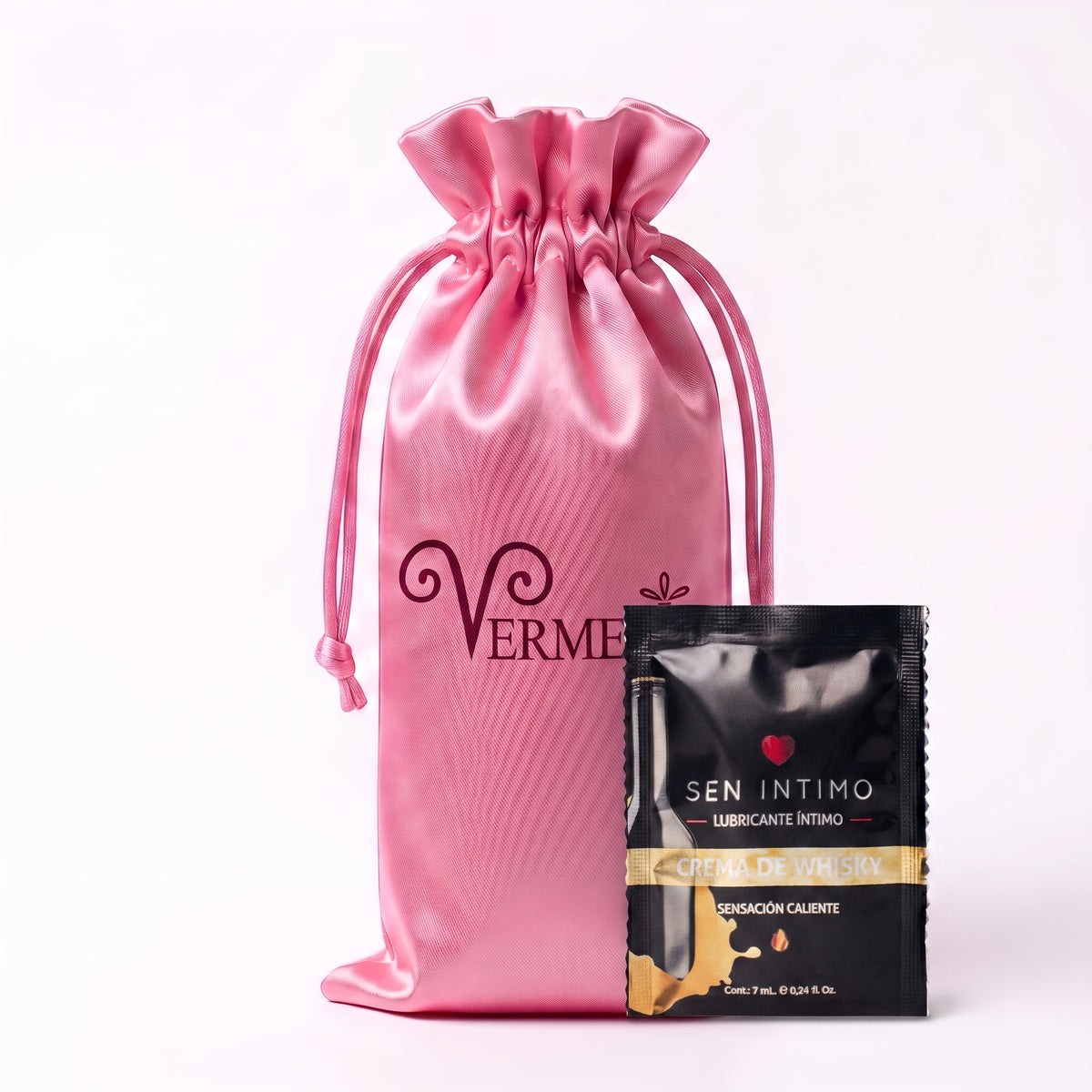 Kit Obsequio: Bolsa de Satén + Sachet Lubricante